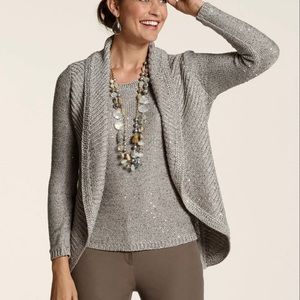 NWT Chico's Sequin Dazzle Corrine Cocoon Sweater